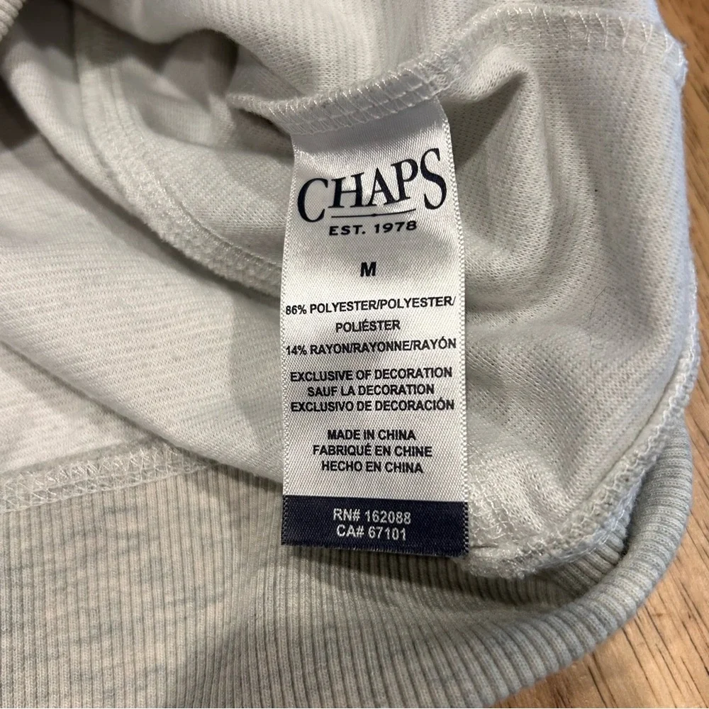 Chaps Classic Light Gray‎ 1/4 Zip Pullover Sweater Size Medium